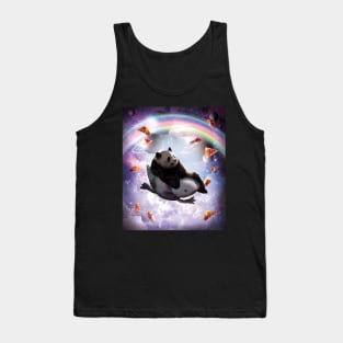 Space Galaxy Panda Riding Axolotl - Rainbow Tank Top